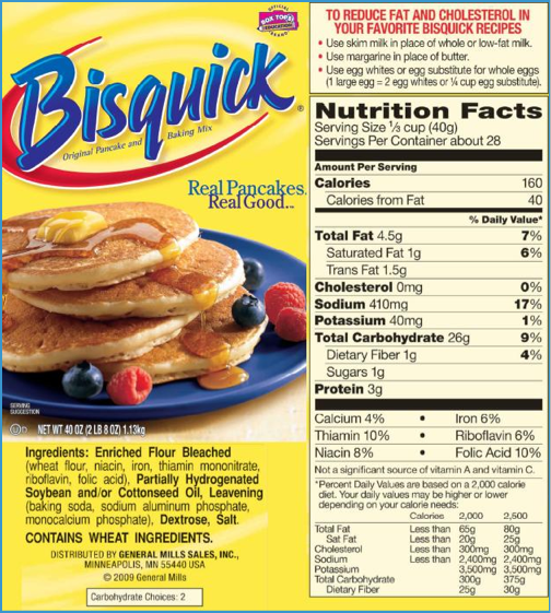 bisquick pancake serving size